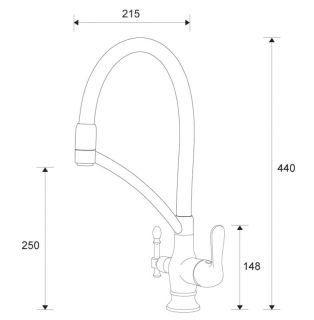 Смеситель для кухни ZORG Sanitary ZR 346-6 YF